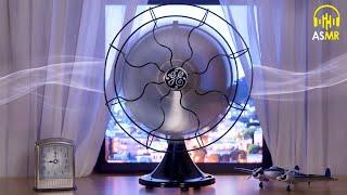 White Noise Fan- 9 hrs! 1936 General Electric QUIET FAN-Oscillating!  ASMR-RelaxSleepConcentrate