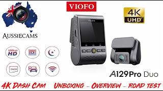 Aussiecams - VIOFO a129 PRO DUO 4k dashcam Road test, Unboxing and Overview