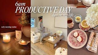 6am productive day in my life | how to eat nutrient-dense, selfcare wellness habits & workout!