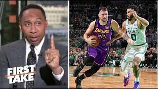 FIRST TAKE | "REF ARE TRASH" - Stephen A. on Lakers loss to Celtics 111-101, LeBron out with injury