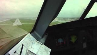 Cockpit view landing at Moscow Sheremetyevo