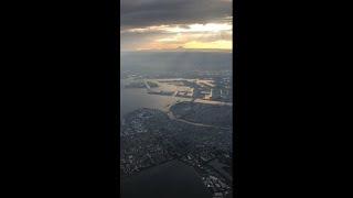 Burning Sky and Take off from Tokyo International Airport