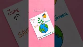 How to draw world environment day poster, Save nature drawing easy #viral #shorts #youtubeshorts