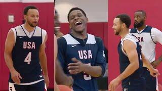 Team USA players mic'd up during practice at training camp - LeBron, Ant, Steph