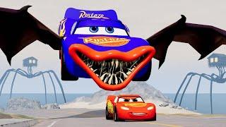 Epic Escape From Lightning McQueen Eater Monsters in BeamNG.Drive! Insane Crashes & Stunts