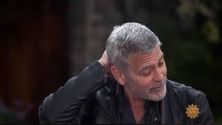 George Clooney cutting his own hair Flowbee machine