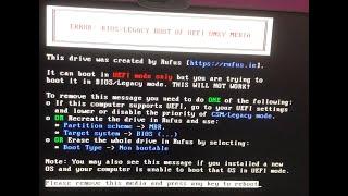 Legacy Boot of UEFI-Only Media Error | Easy Rufus Tutorial