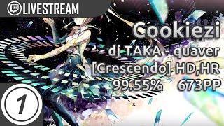 Cookiezi | dj TAKA - quaver [Crescendo] +HD,HR | 4x Miss 99.55% 673pp