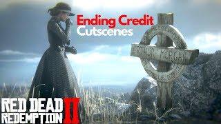 Red Dead Redemption 2 All Ending Credit Cutscenes Mary Visits Arthur Morgan's Grave