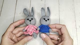 Маленькие зайчики крючком. Мальчик и девочка. Crochet bunny amigurumi