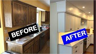 How to Paint Grainy Oak Cabinets and get a SMOOTH Finish!