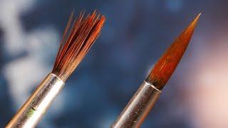 How to clean synthetic paintbrushes and fix hooked tips