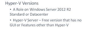 Windows Server 2012 R2 Hyper-V Editions