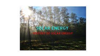 History of solar energy