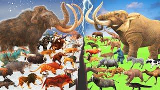 Prehistoric Animals Epic Battle Ice Age Animals vs Real Life Mammals Animal Revolt Battle Simulator