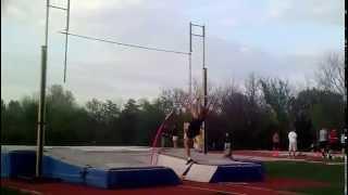 Callie Hicks vaults 12 feet at Seaman High (Topeka) meet May 1, 2015