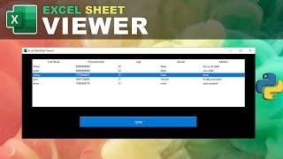 Learn How to View Excel Datasheets Using Python | GUI Tkinter Project