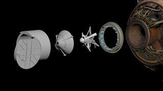 Apollo Docking sequence - Connecting the Command Module to the Lunar Module.