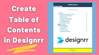 How to Create a Table of Contents in Designrr