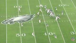 Commanders running Cover 6 (QQH) vs. a YY (Wing) Spacing concept by the Eagles.