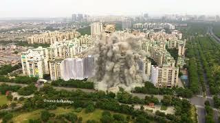 Noida Twin Tower Demolition from High Resolution Drone