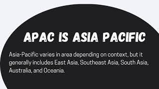 What is APAC EMEA and AMER ?