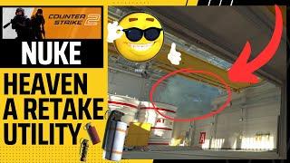 CS2 Nuke | Insane A Retake Smoke from Heaven (+extra utility)