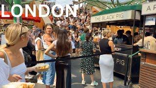 London Summer Walk  Borough Market  to Westminster Bridge along Southbank 4K HDR Walking Tour