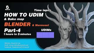CHARACTER BLENDER - How to Bake Normal map UDIM Blender & Marmoset - Part 4 - The Ghoast - HMAX.3D