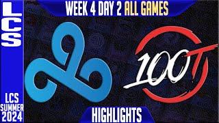 C9 vs 100 Highlights ALL GAMES | LCS W4D2 Summer 2024 | Cloud9 vs 100 Thieves Week 4 Day 2