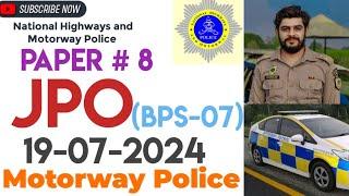 Today JPO Motorway Police written Paper National highway motorway Police