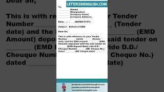 Letter for Refund of EMD