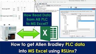 How Read Data from Allen Bradley PLC to MS Excel?|How to get AB PLC data into MS Excel using RSLinx?