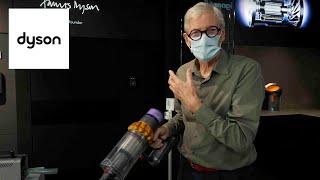 James Dyson launches new Dyson vacuum with laser technology.
