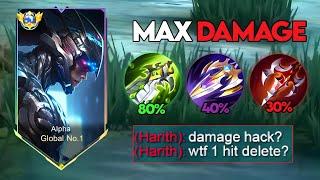 GLOBAL ALPHA ABUSE THIS NEW MAX DAMAGE EMBLEM AND BUILD IN RANKED GAME!! (must try)