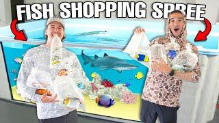 BUYING FISH from EVERY FISH STORE Challenge for The Giant SALTWATER POND!