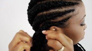 Ghana Braids Step By Step Tutorial Part 2: How To Do Cherokee Banana Pineapple Invisible Cornrows