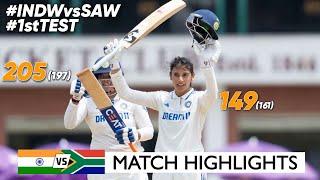 India Women Vs South Africa Women 1st Test Day 2 Full Match Highlights 2024 | IND W VS SA W