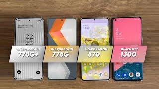 Snapdragon 778G Plus Vs Snapdragon 778G Vs Snapdragon 870 Vs Dimensity 1300 | Antutu Score & Spec's