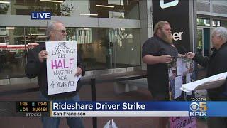 Drivers Protest In San Francisco During Uber/Lyft Strike