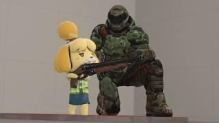 DoomGuy Teaches Isabelle to use the Super Shotgun [Stewie Dubbed]