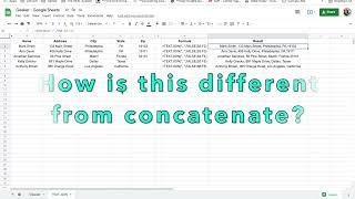 TextJoin in Google Sheets and how it's different from Concatenate