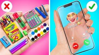 SMART CARDBOARD AND PHONE HACKS || Mind-Blowing School Hacks You NEED To Know By 123GO!GOLD