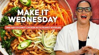 One-Pan Coconut Chicken and Peanut Noodles | Make it Wednesday