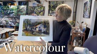 How to paint a cottage in watercolour with a limited palette, minimalist impressionist style