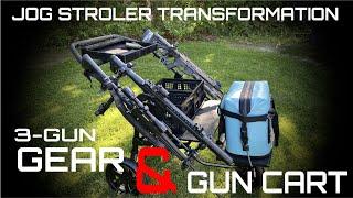 3 Gun Comp Gear and Gun Cart Made From a Jog Stroller