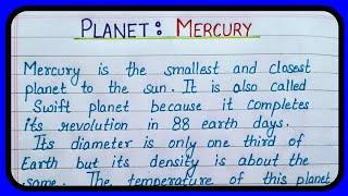 Essay on Planet: Mercury, About planet Mercury, solar system planet Mercury, 1st planet