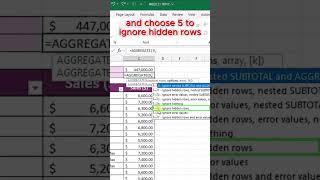 Master Excel AGGREGATE Function in Minutes!  #sheet #excel #video #microsoft #like #office #shorts