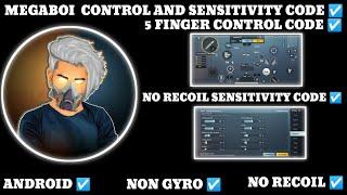 MEGABOI GAMING CONTROL CODE AND SENSITIVITY CODE BGMI 5 FINGER CONTROL AND SENSITIVITY CODE STAR RAJ