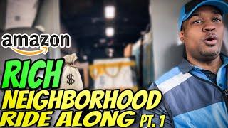 Ride Along In A RICH Neighborhood Amazon Delivery Driver pt.1